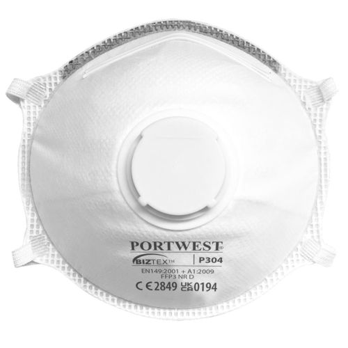 FFP3 Valved Dolomite Light Cup Respirator (Pack of 10)