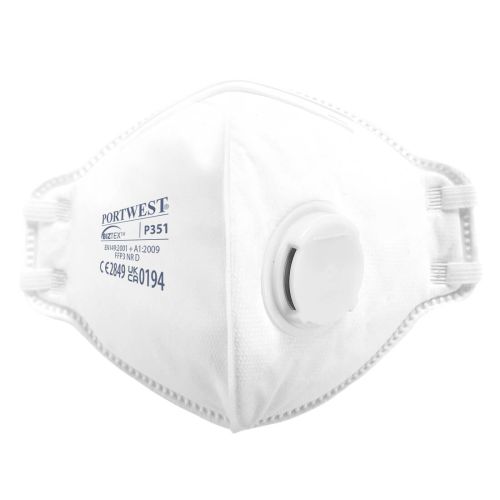 FFP3 Valved Dolomite Fold Flat Respirator (Pack of 20)